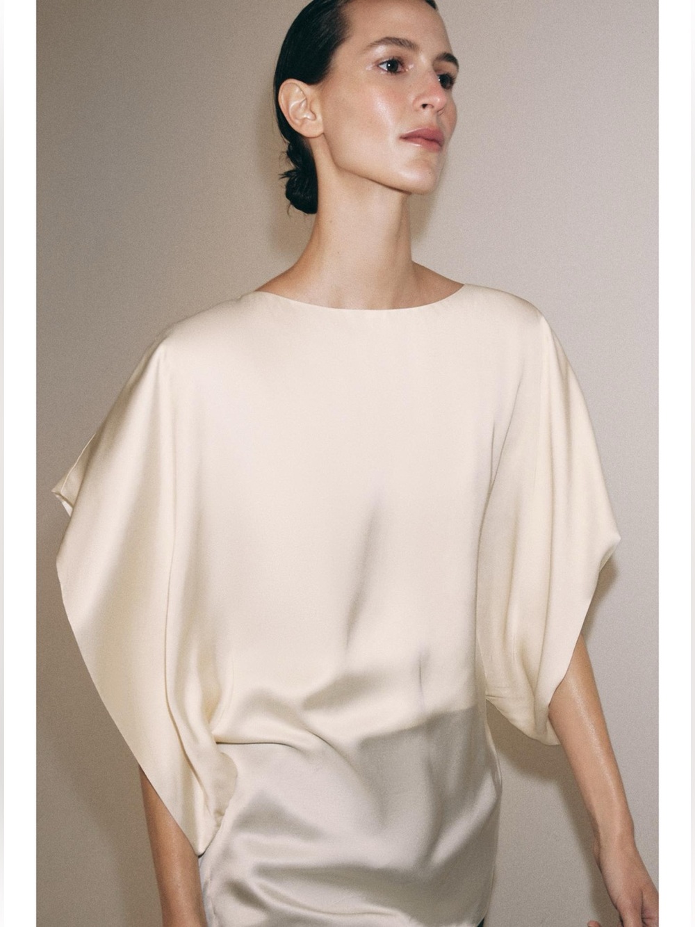 ZARA WOMAN ZW collection  Ecru Viscose Top |New With Tags